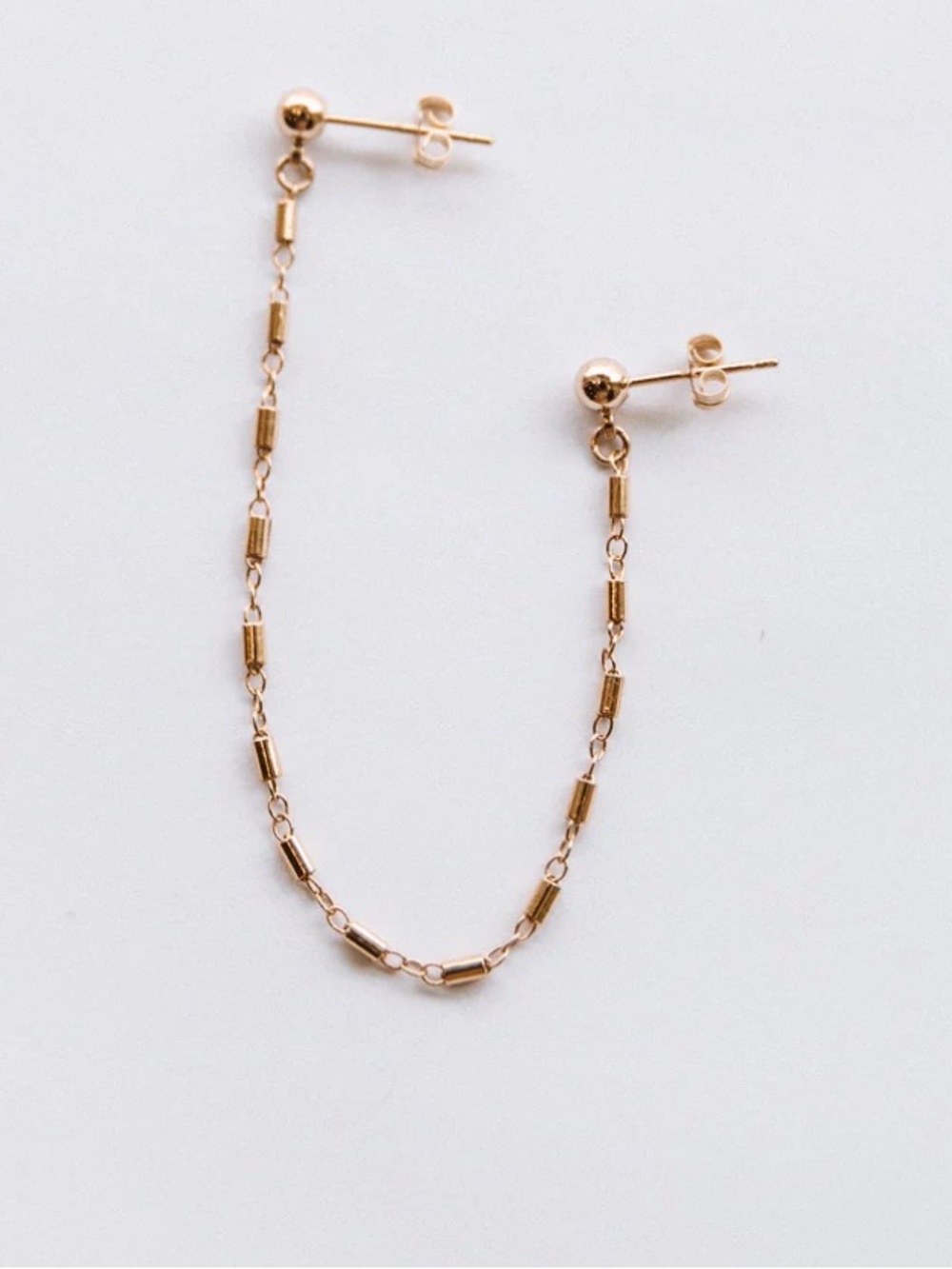 Double stud Chain Earring